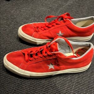 Converse Custom One Star Red and Grey suede Sneakers size 14